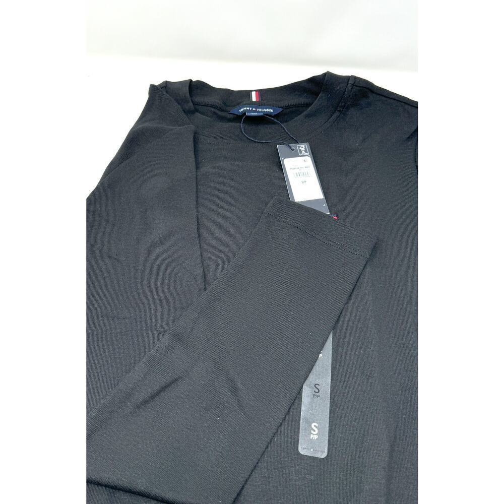 Tommy Hilfiger Women Long Sleeve Crewneck Logo T-Shirt, Black, Size S - Picture 6 of 6